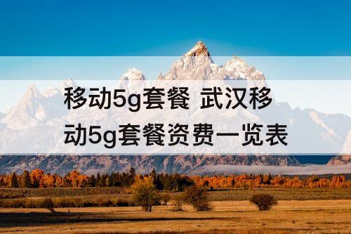 移动5g套餐 武汉移动5g套餐资费一览表