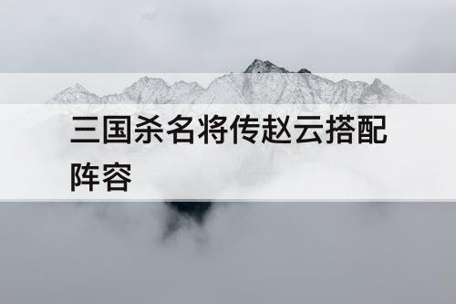 三国杀名将传赵云搭配阵容
