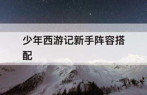 少年西游记新手阵容搭配