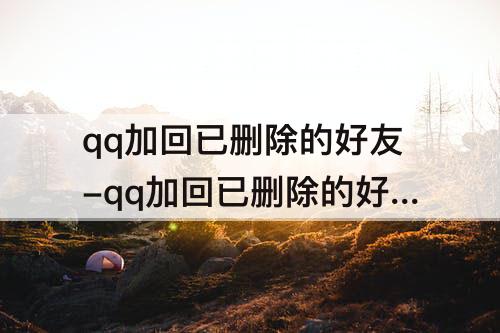 qq加回已删除的好友-qq加回已删除的好友需要验证吗