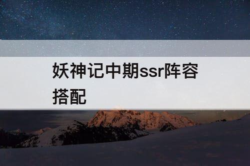 妖神记中期ssr阵容搭配