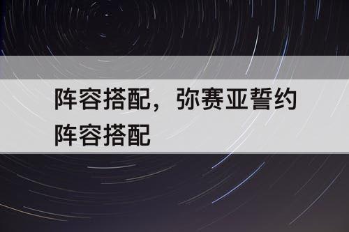 阵容搭配，弥赛亚誓约阵容搭配