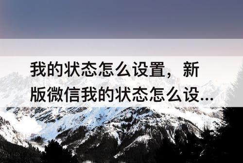 我的状态怎么设置，新版微信我的状态怎么设置