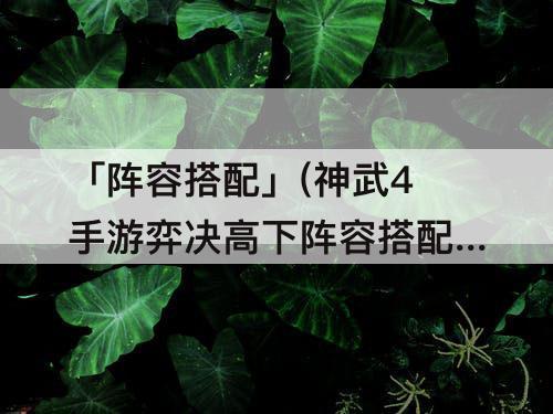 「阵容搭配」(神武4手游弈决高下阵容搭配)