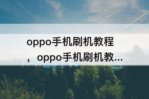 oppo手机刷机教程，oppo手机刷机教程忘记密码