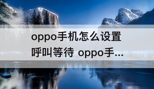 oppo手机怎么设置呼叫等待 oppo手机怎么设置呼叫等待在哪里