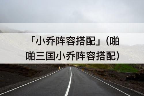 「小乔阵容搭配」(啪啪三国小乔阵容搭配)