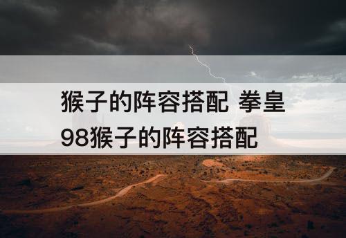 猴子的阵容搭配 拳皇98猴子的阵容搭配
