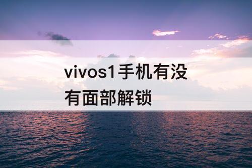 vivos1手机有没有面部解锁