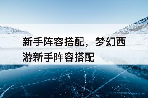 新手阵容搭配，梦幻西游新手阵容搭配