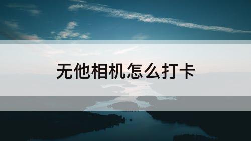 无他相机怎么打卡