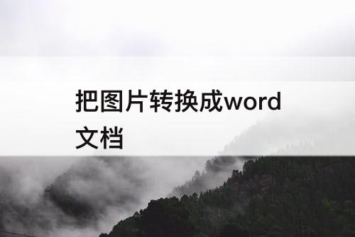 把图片转换成word文档