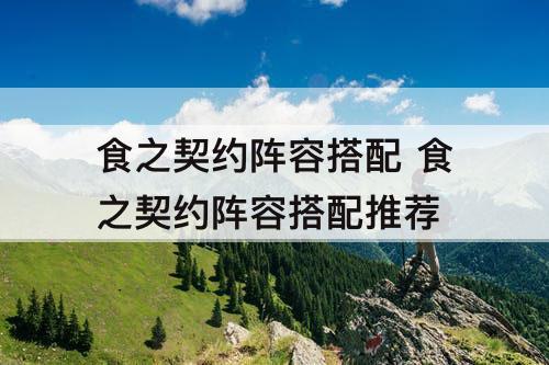 食之契约阵容搭配 食之契约阵容搭配推荐