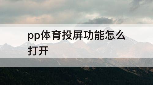 pp体育投屏功能怎么打开