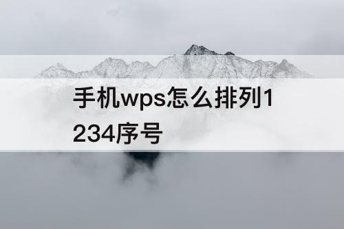 手机wps怎么排列1234序号
