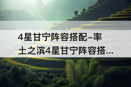 4星甘宁阵容搭配-率土之滨4星甘宁阵容搭配