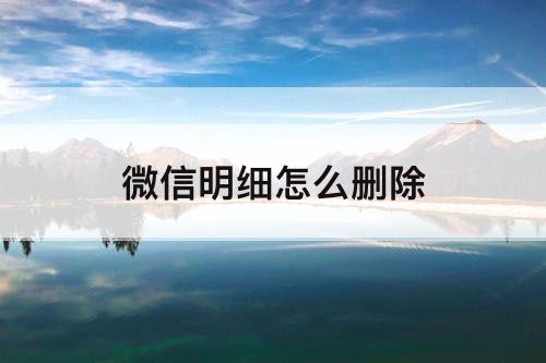 微信明细怎么删除
