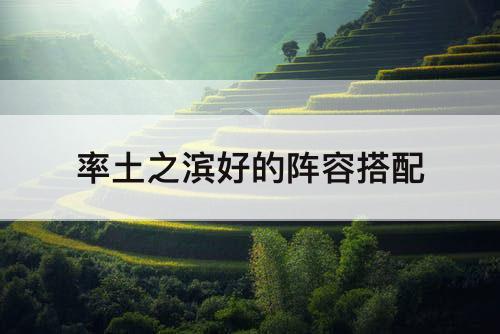 率土之滨好的阵容搭配