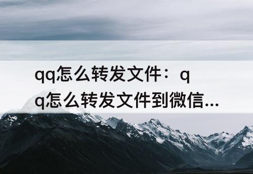 qq怎么转发文件：qq怎么转发文件到微信聊天记录