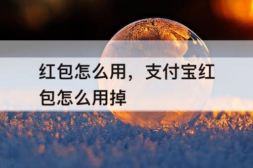 红包怎么用，支付宝红包怎么用掉