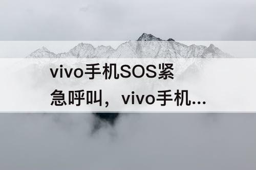 vivo手机SOS紧急呼叫，vivo手机sos紧急呼叫倒计时警示音如何取消