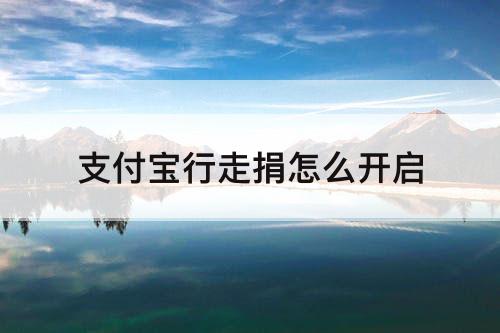 支付宝行走捐怎么开启