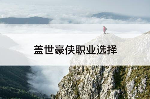 盖世豪侠职业选择