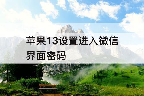 苹果13设置进入微信界面密码