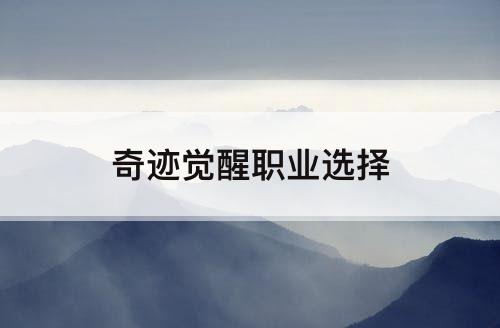 奇迹觉醒职业选择