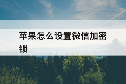 苹果怎么设置微信加密锁