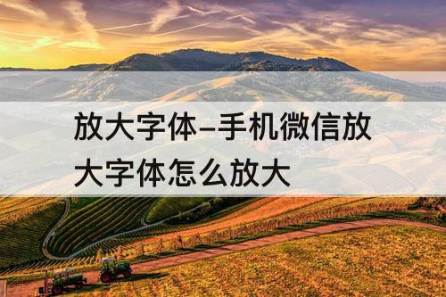放大字体-手机微信放大字体怎么放大