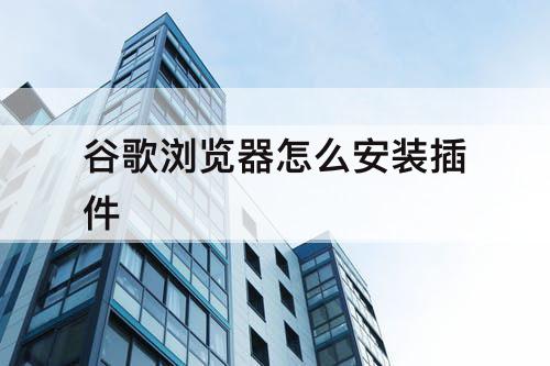 谷歌浏览器怎么安装插件