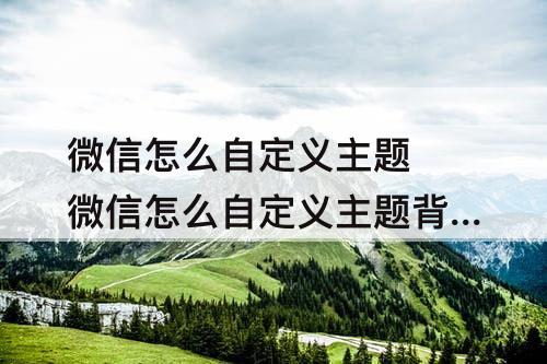 微信怎么自定义主题 微信怎么自定义主题背景图片