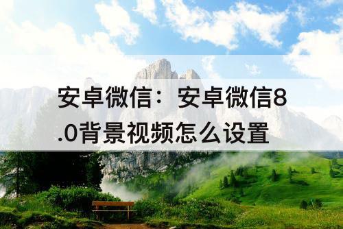 安卓微信：安卓微信8.0背景视频怎么设置