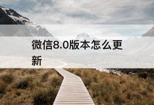 微信8.0版本怎么更新