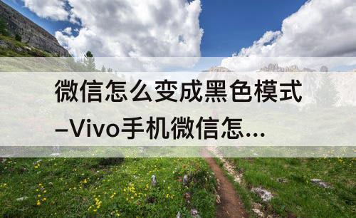 微信怎么变成黑色模式-Vivo手机微信怎么变成黑色模式