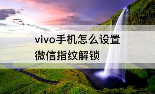 vivo手机怎么设置微信指纹解锁