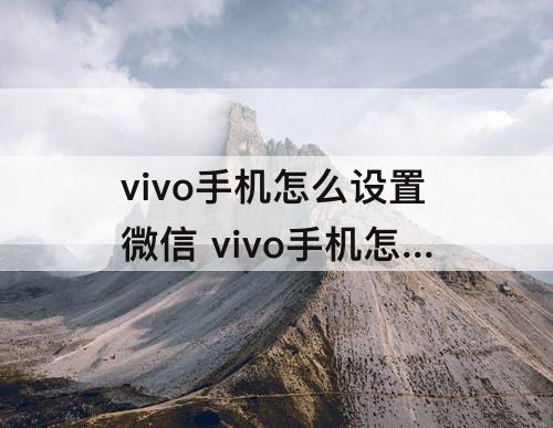 vivo手机怎么设置微信 vivo手机怎么设置微信壁纸图片