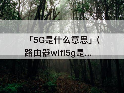 「5G是什么意思」(路由器wifi5g是什么意思)