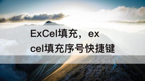 ExCel填充，excel填充序号快捷键