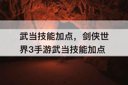 武当技能加点，剑侠世界3手游武当技能加点