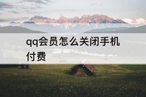 qq会员怎么关闭手机付费