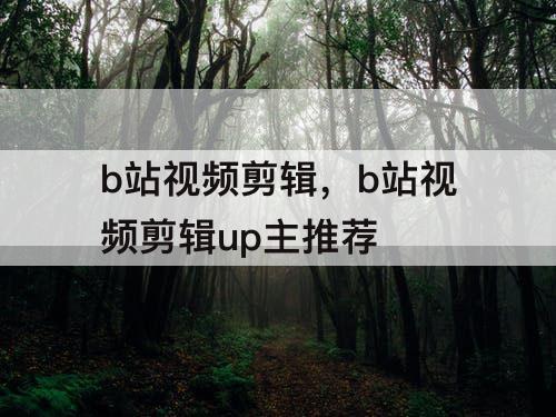 b站视频剪辑，b站视频剪辑up主推荐