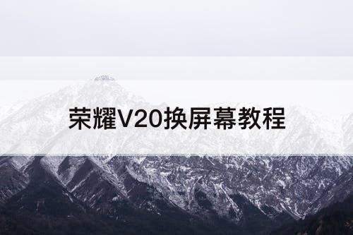 荣耀V20换屏幕教程