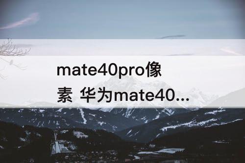 mate40pro像素 华为mate40pro像素密度