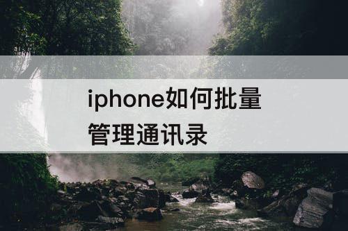 iphone如何批量管理通讯录