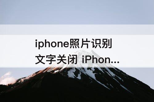 iphone照片识别文字关闭 iPhone照片识别文字关闭